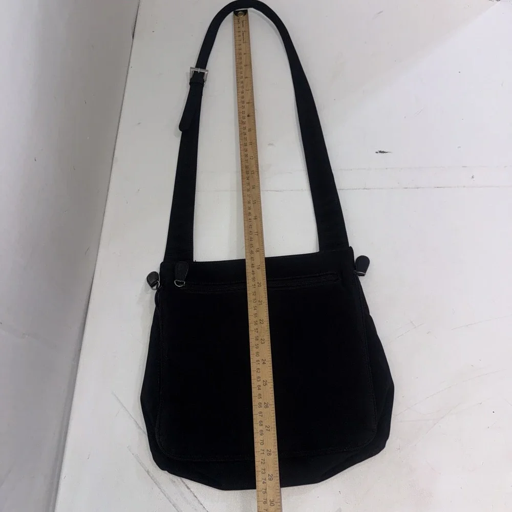 HOBO International Black Nylon Crossbody Messenger Bag Travel Purse Organizer
